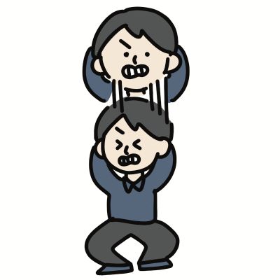 早漏を卒業する為に改善法を実践している男性のイラスト